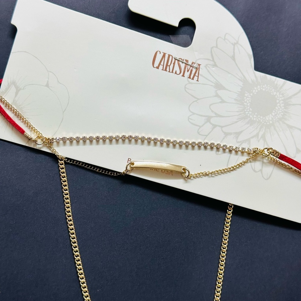 Carisma Gold and Red Layered Necklace